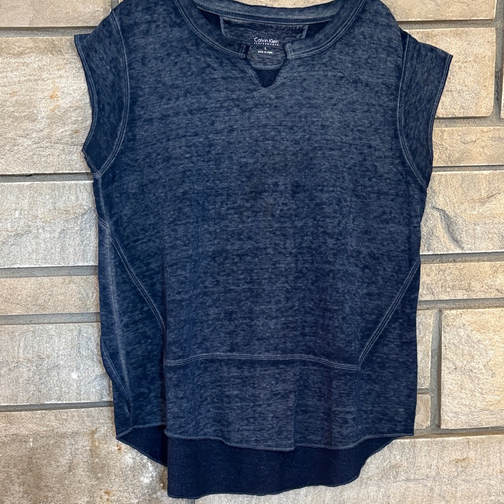 Calvin Klein Performance Blue Sleeveless Muscle Tee